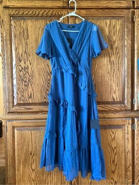 Next to You Slate Blue Midi Dress